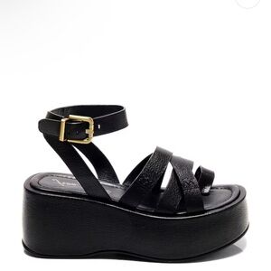 Free People Hazel Black Platform Sandals